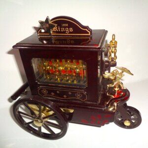 Antique Musical Ring Box Carriage, "Sweet Memories" 9" Long Working